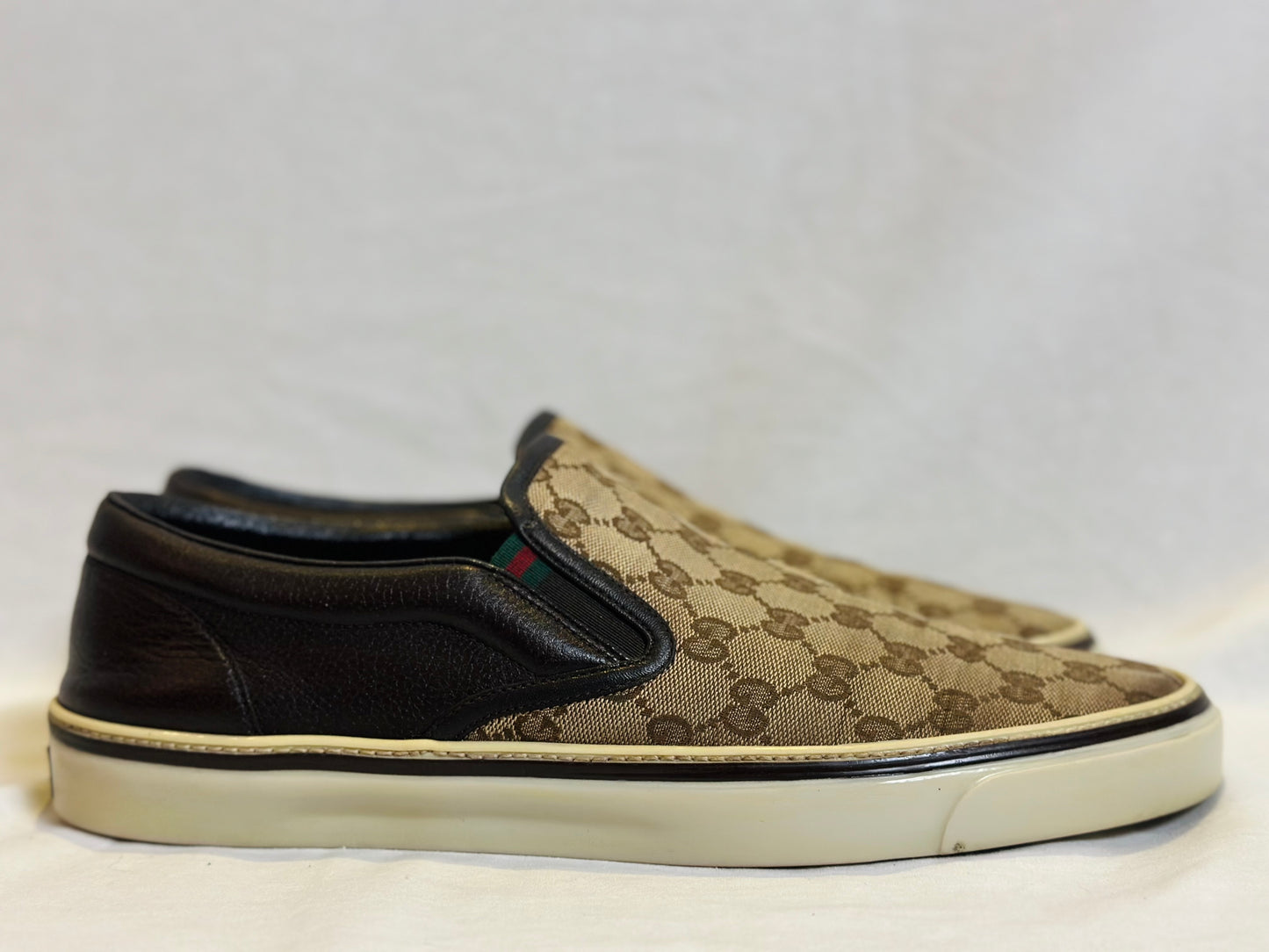 Gucci Monogram GG Canvas Slip On Sneakers (Sz 11)