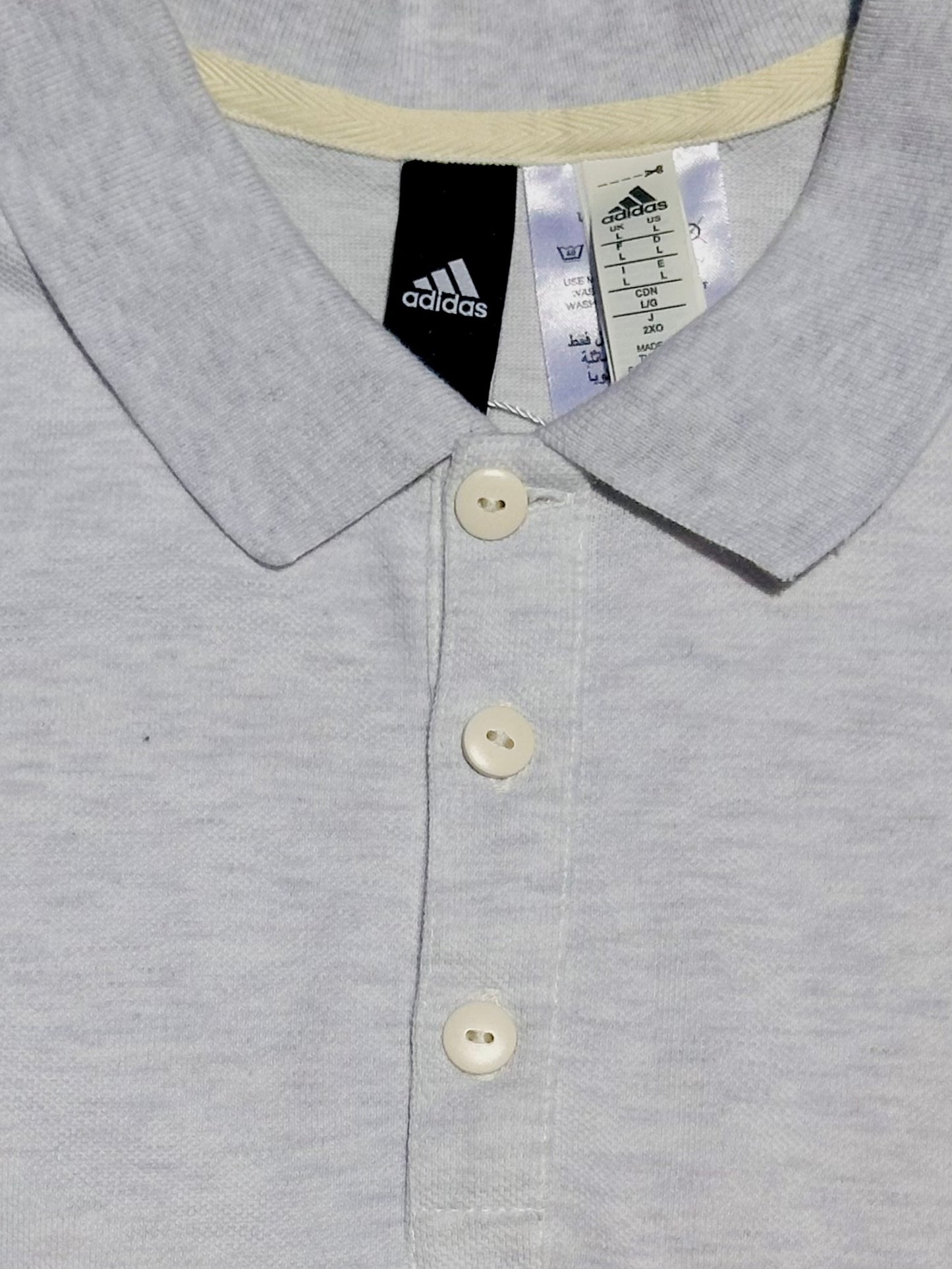 Adidas Polo Grey Shirt Size L