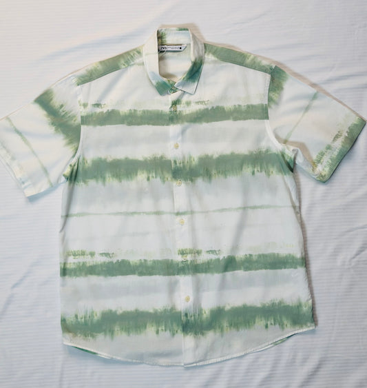 ZARA Satin Button Down Shirt (XL)