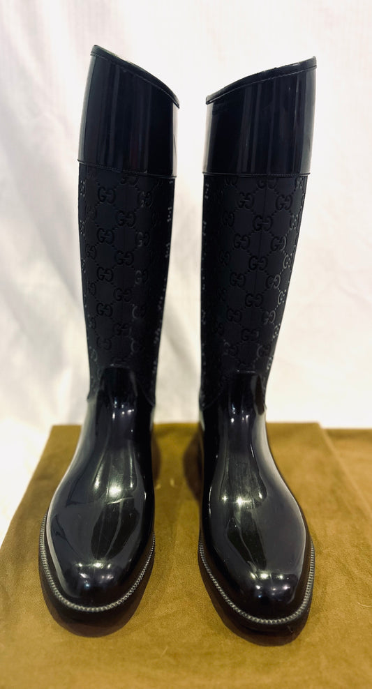 Gucci Monogram Rain Boots