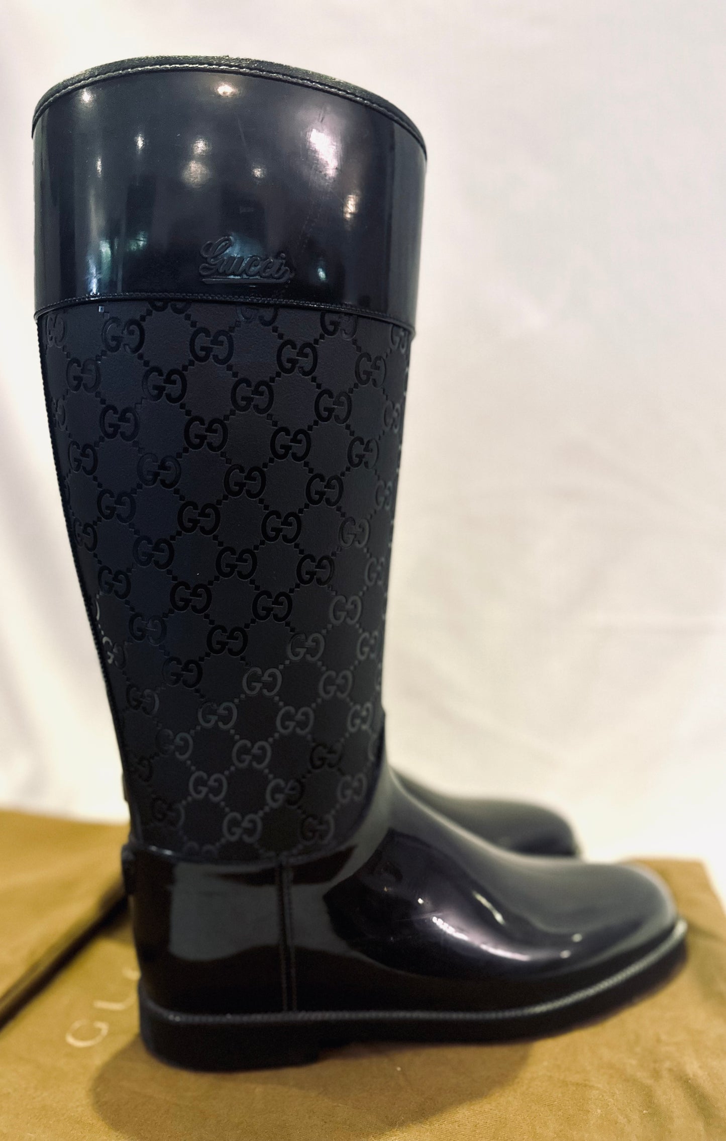 Gucci Monogram Rain Boots