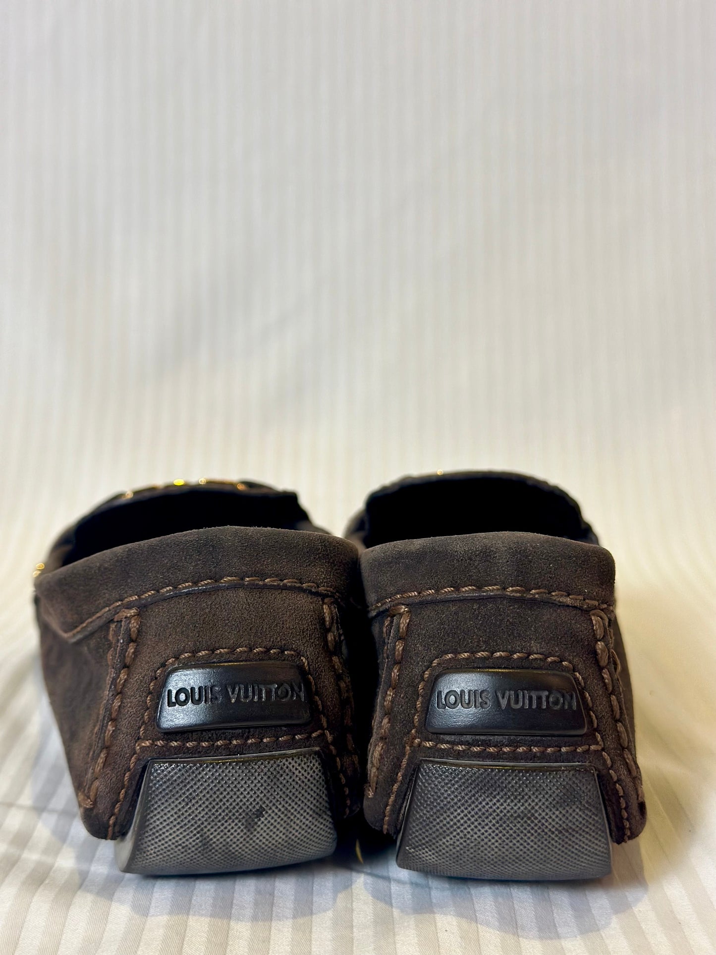 LV Dark Brown Suede Monte Carlo Slip
