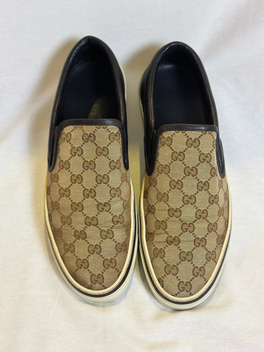 Gucci Monogram GG Canvas Slip On Sneakers (Sz 11)