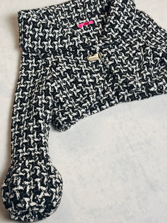 Checks Print Cropped Jacket